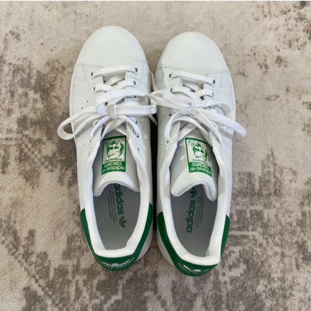 Adidas White and Green Stan Smith Endorsed Sneakers Sz 8.5 - Picture 5 of 10